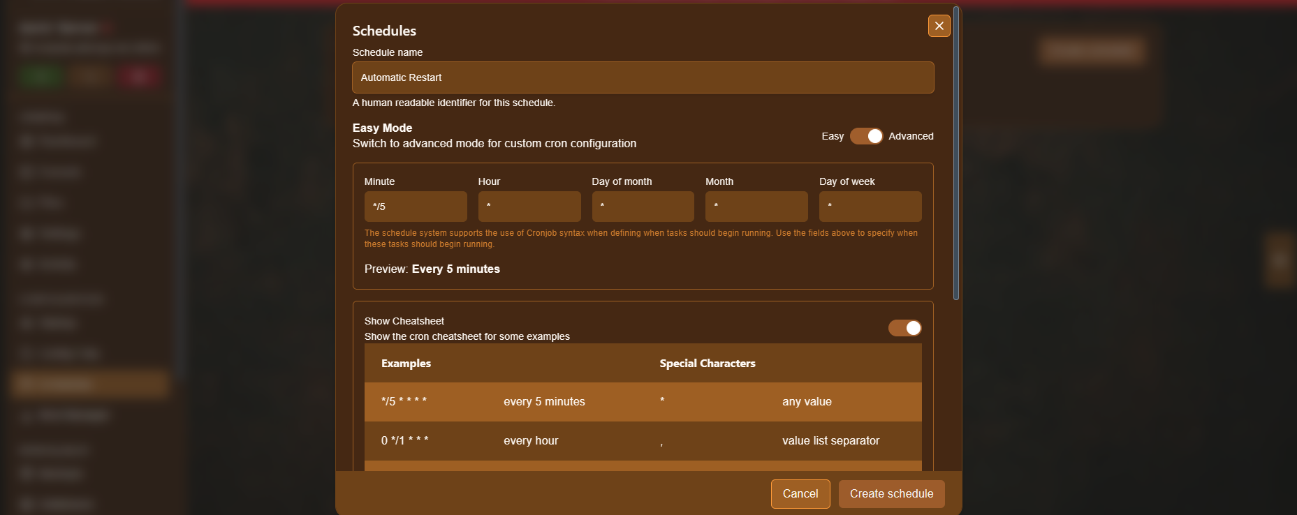 Cron schedule examples on crontab.guru