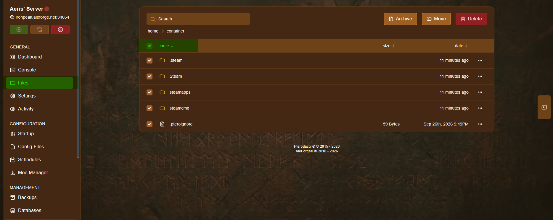 Select all files in File Manager