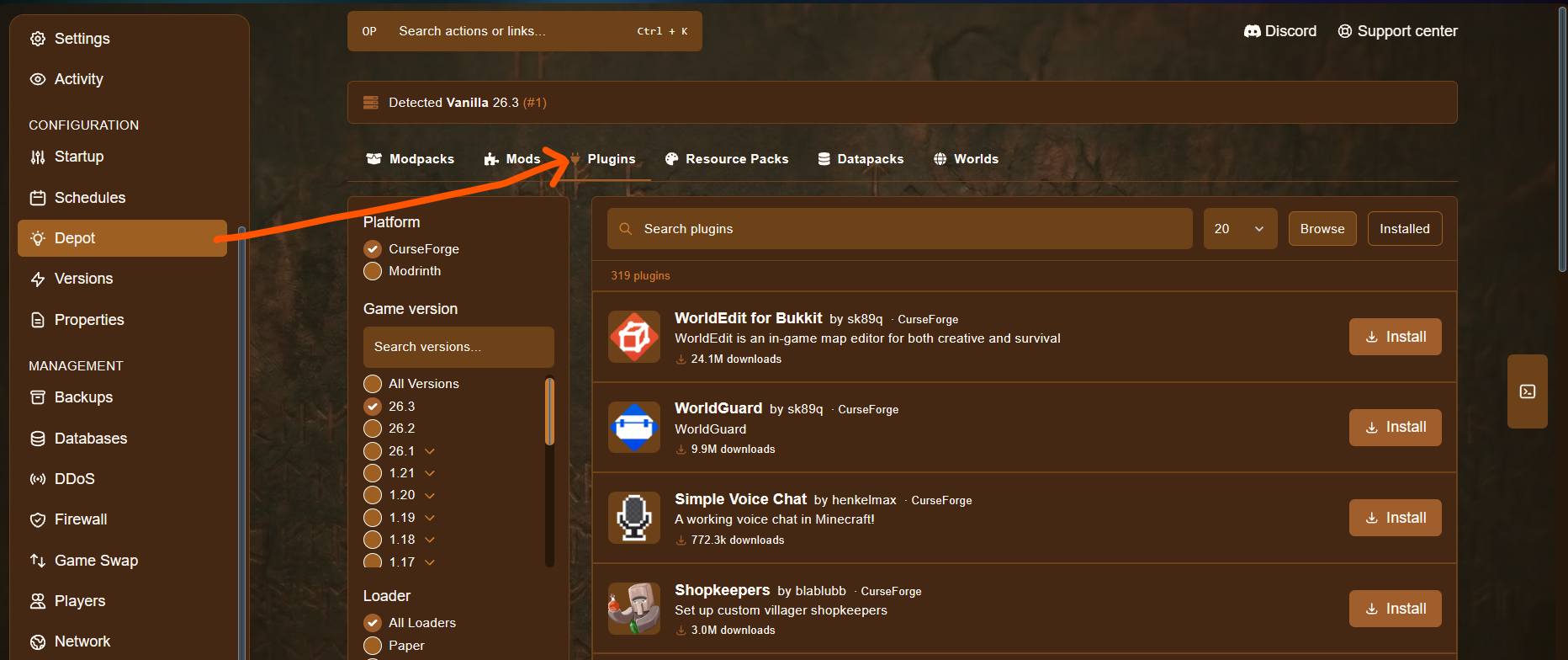 Filtering plugins by game version