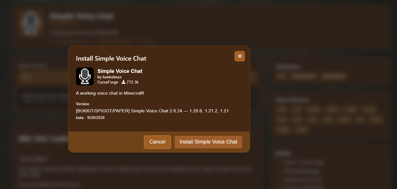 Confirming the plugin install