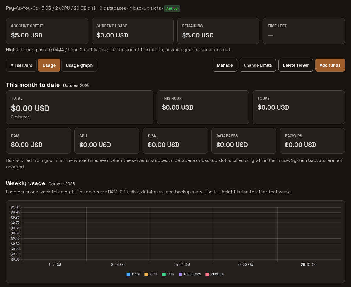 usage server example screenshot