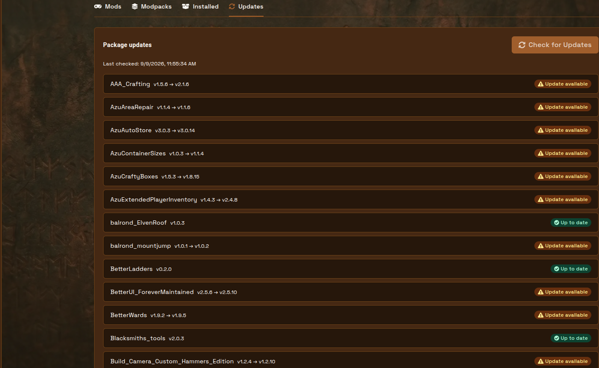 Package updates with Check for Updates and Install all updates