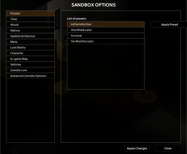 Here you can see the playstyle presets