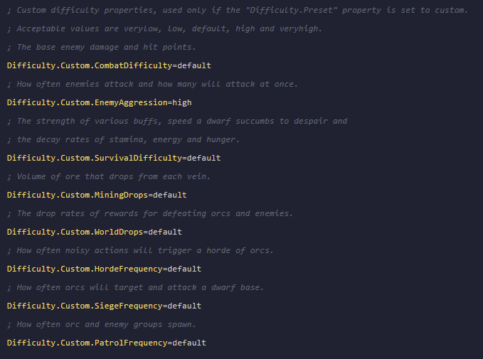 Scroll down until you find Difficulty.Custom