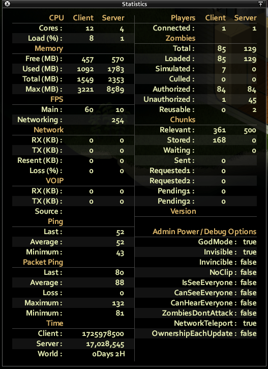 Here you can see the resources used by your server