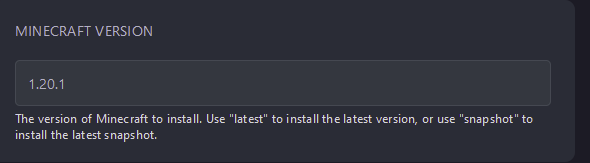 Under Minecraft Version, set the appropriate version of Minecraft for your pack