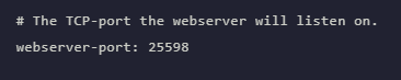 Change webserver-port to the new port you were given by support