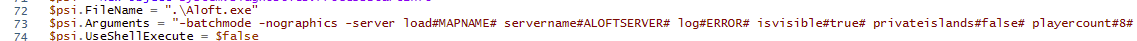 Edit line 73 to make adjustments to the game config. You will want to edit the numbers/text between the two # symbols