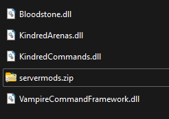 Once all of your mods are copied over to this new folder, select all of them and compress them to a .zip file called ser