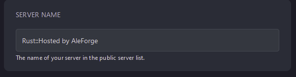 Server Name changes the listed name of your server