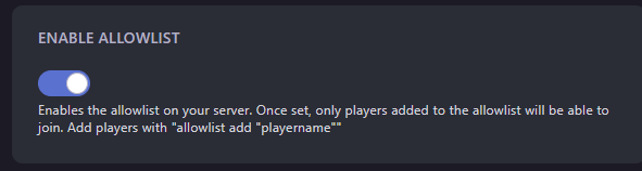 Set Enable Allowlist to true