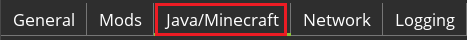 Next, select the Java/Minecrafttab.