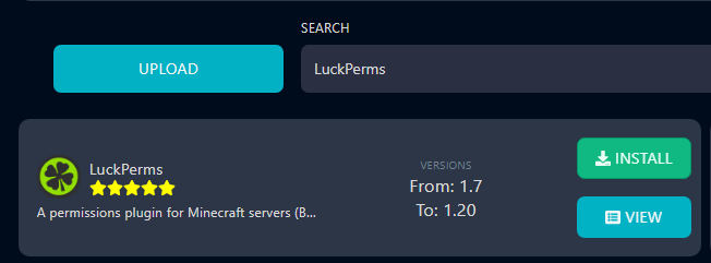 Search for LuckPerms