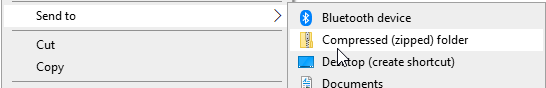 Right-click on your world and select Send To → Compressed (zipped) folder