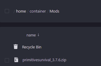 Open the Mods folder and upload your downloaded .zip here