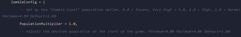 Use CTRL+F to locate Population Modifier on line 591 and change it to your desired value. This value is a multiplier so 