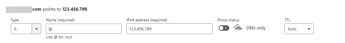 If you’re starting from scratch, you’ll first want to create an A record pointing to the IP address listed on your serve