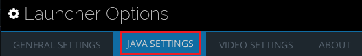 Select the Java Settingstab.