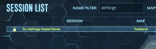 Search for the name of your server in the server browser