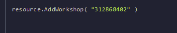 For each of your Workshop items, add a line with the following, resource.AddWorkshop(collectionid)