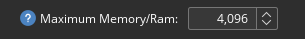 Change the Maximum Memory/Ramto your desired amount.