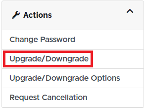 Select Upgrade/Downgrade