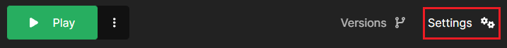 After you have selected your modpack, click Settings to the right of the play button.