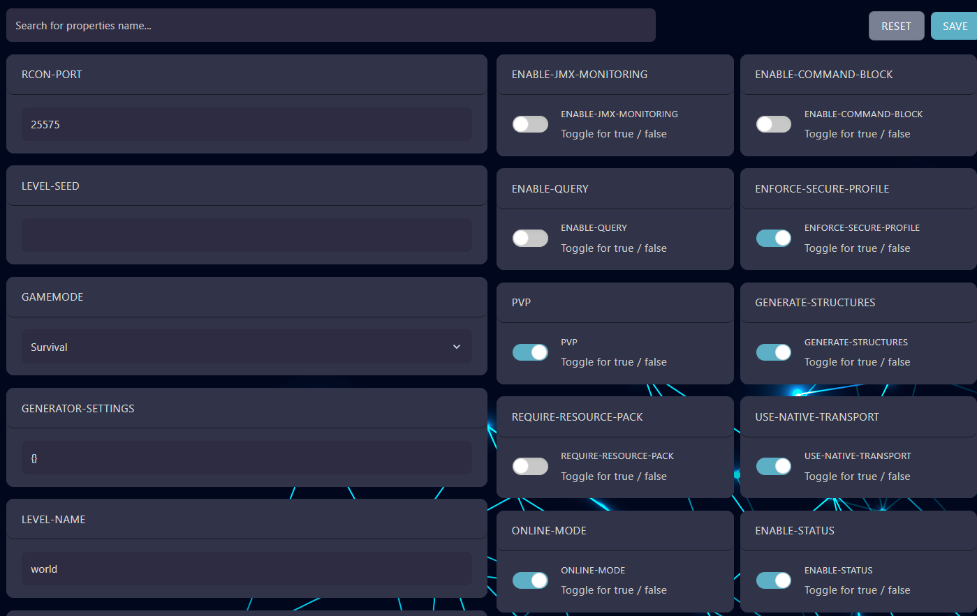 Configure your server settings in Server Properties Here you can set things like the MOTD, World Name, Seed, etc