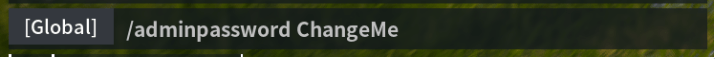 Type in /adminpassword YourAdminPassword