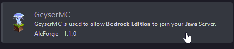 Go to Templates and select GeyserMC