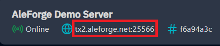 On the console page, click the hostname and port to the right of the server status. Clicking will copy the hostname/ip a