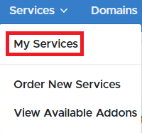 Click the Services → My Services dropdown