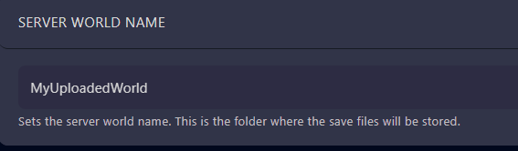 Go to Startup and change Server World Name to the name of your world
