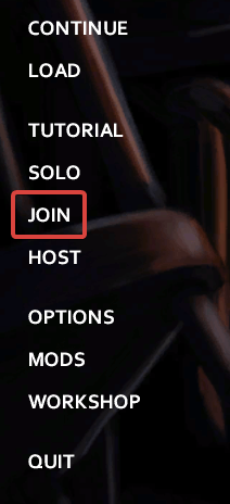 Open Project Zomboid and select Join