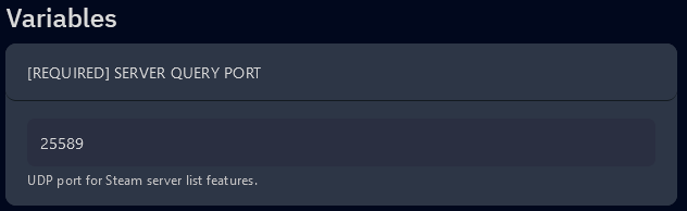 Take note of your games Query Port. You will need to replace the numbers after your IP address with this.