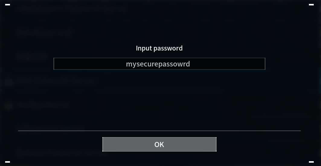 Enter the password for your server here
