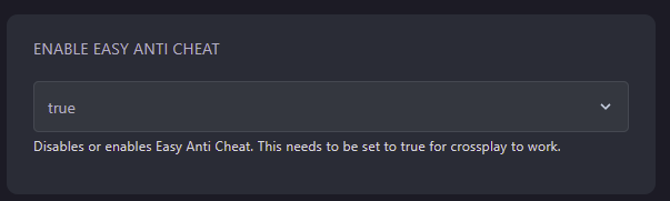 Set Enable Easy Anti Cheat to true