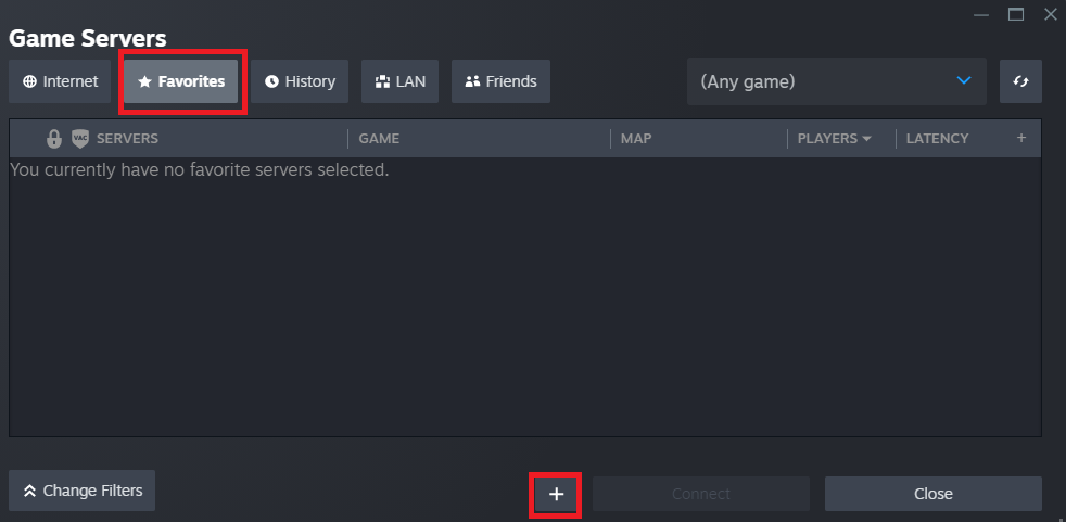 Open the Favorites tab and click the + (plus) icon