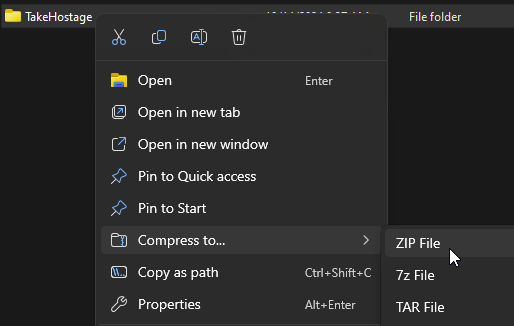 Compress the folder