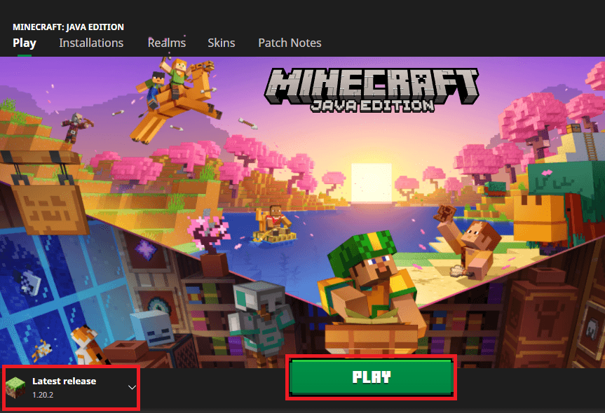 Select the Minecraft version you want to install Optifine for and launch Minecraft