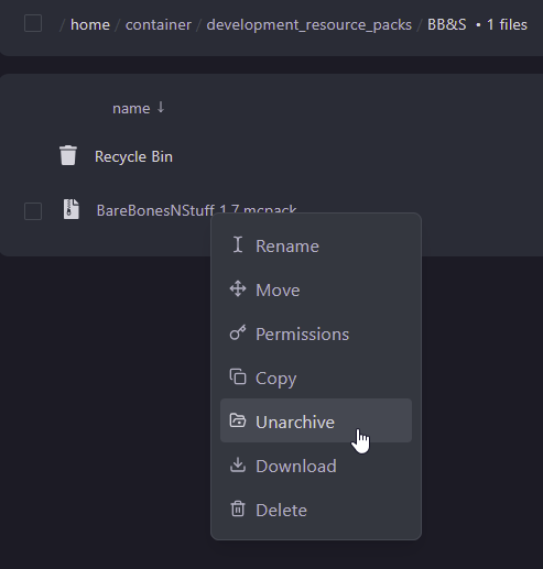 Right click on it and select Unarchive.