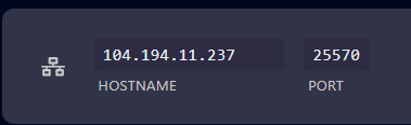 Take note of the IP address and primary port of your server from the Network page of the server