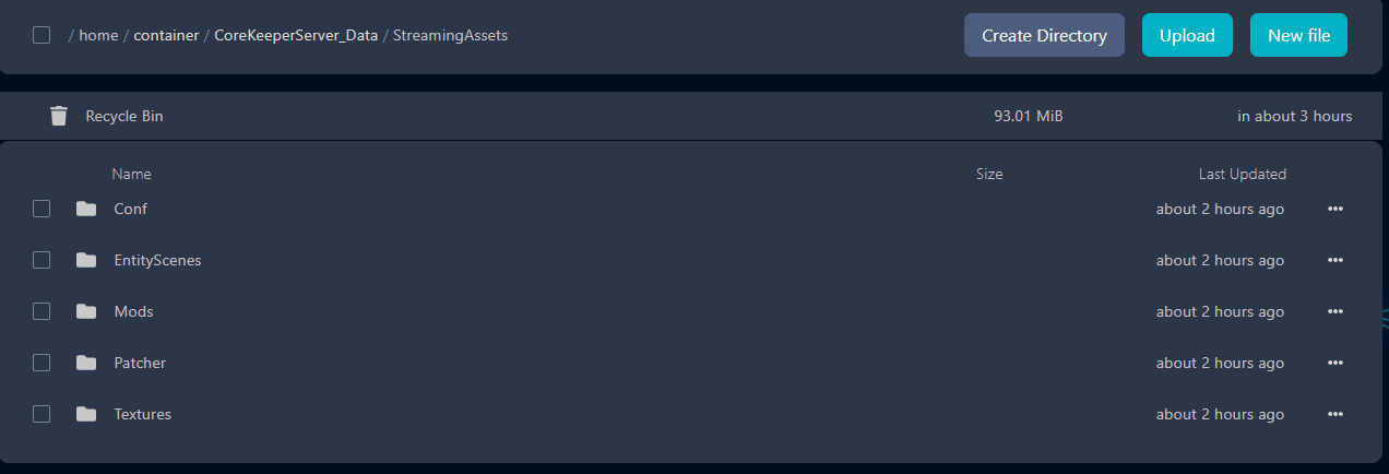 If you do not already see a directory called Mods click Create Directory and create a folder named Mods