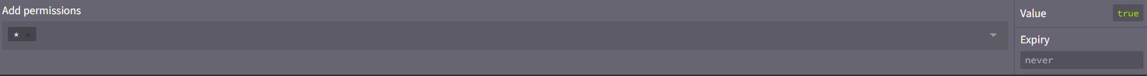 After you have created the Admin group, you can start adding permissions. The permissions you are able to add are depend