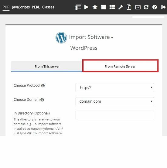 Migrate a WordPress site from a remote server using Softaculous Remote ...