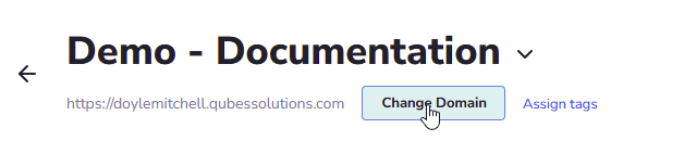 Under your website, select Change Domain