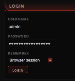 Login with the username admin and your admin password