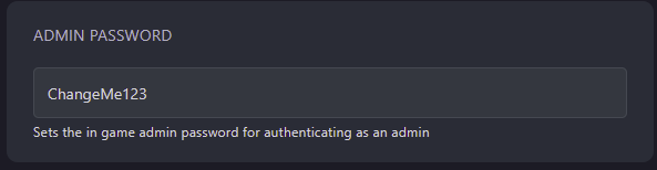 Set the Admin Password server’sand take note of it.