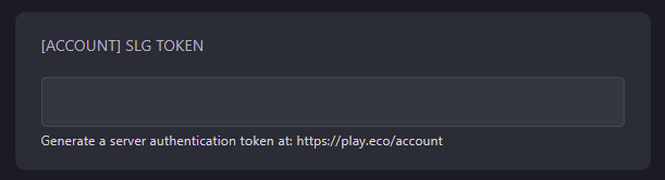 Paste your token into the [ACCOUNT] SLG TOKEN field
