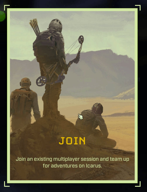 Select your Character and then click Join